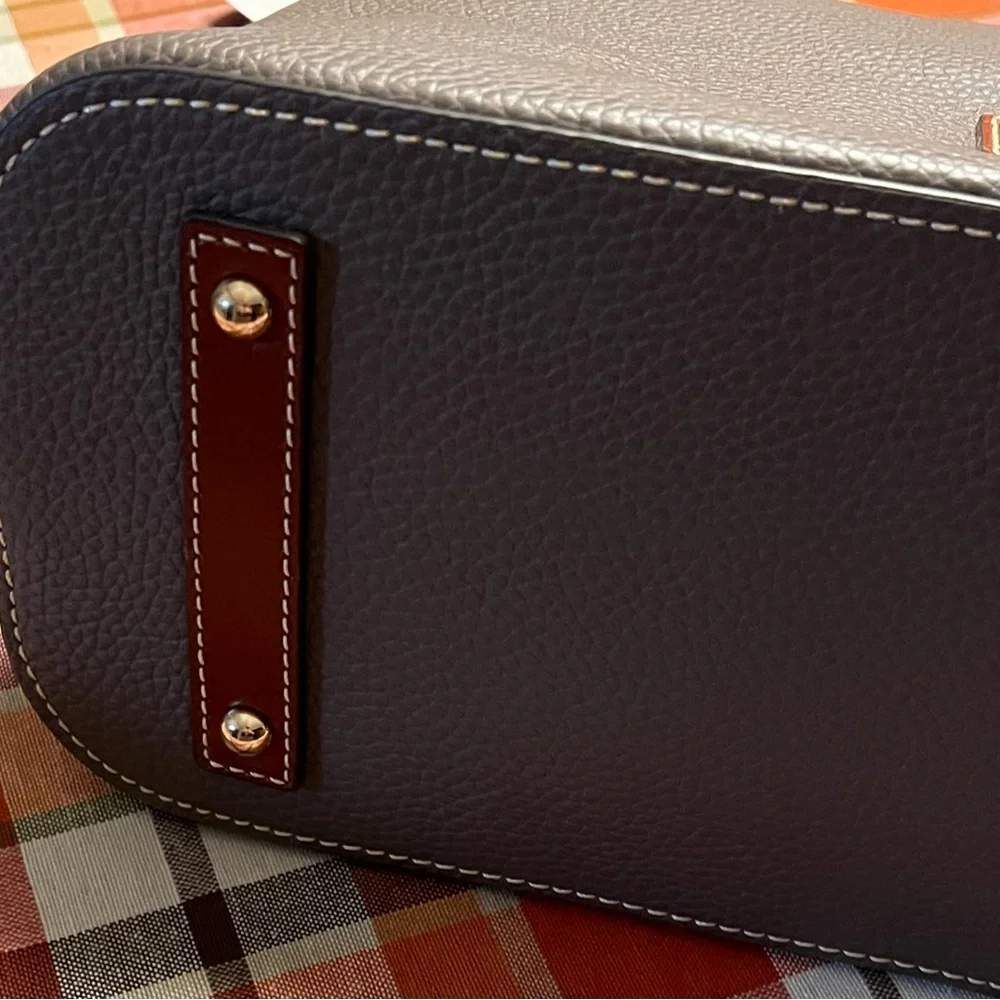 Dooney & Bourke Taupe Leather Hobo Bag - Picture 3 of 13